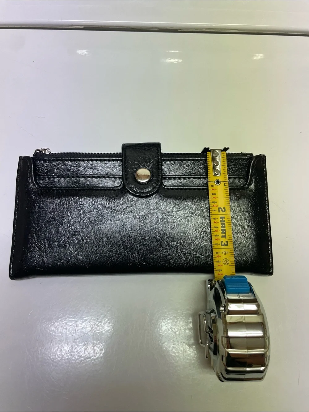 Classic Black Women's Long Wallet with Snap Closure - Picture 6 of 6